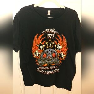 Vintage Aerosmith Tour 1977 T-Shirt - Classic Rock Memorabilia